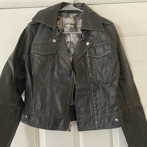 Guess black faux leather jacket